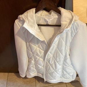 Time and tru large sweater jacket in white